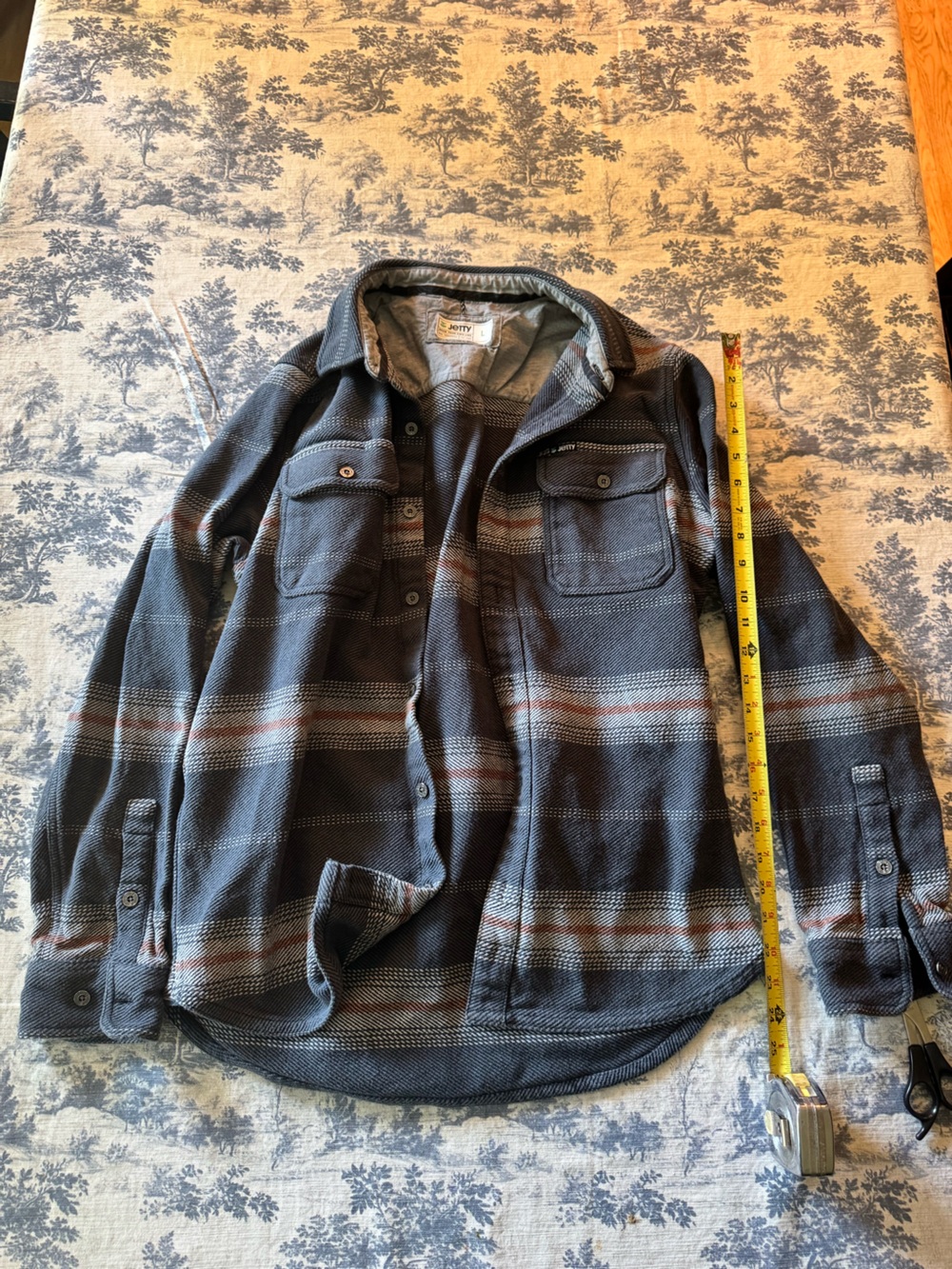 Jetty Men's Grey Striped Shacket